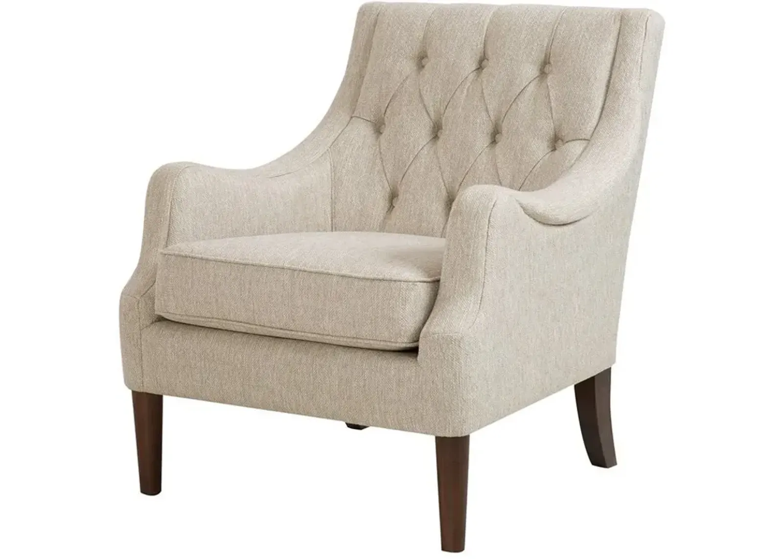 Olliix Madison Park Beige Qwen Button Tufted Accent Chair