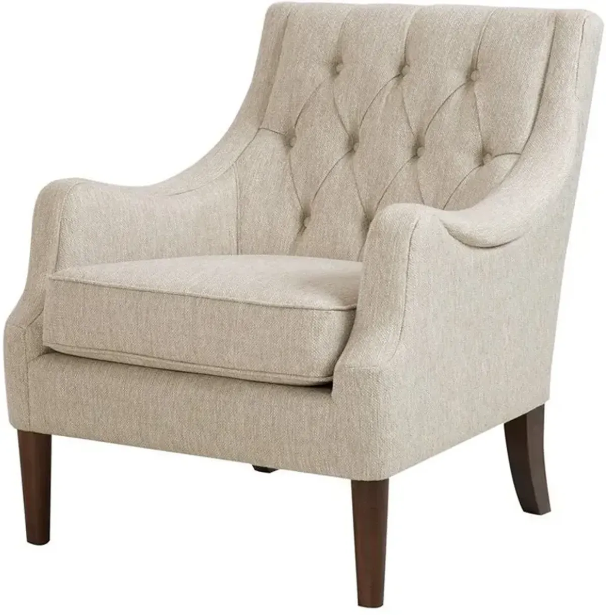 Olliix Madison Park Beige Qwen Button Tufted Accent Chair