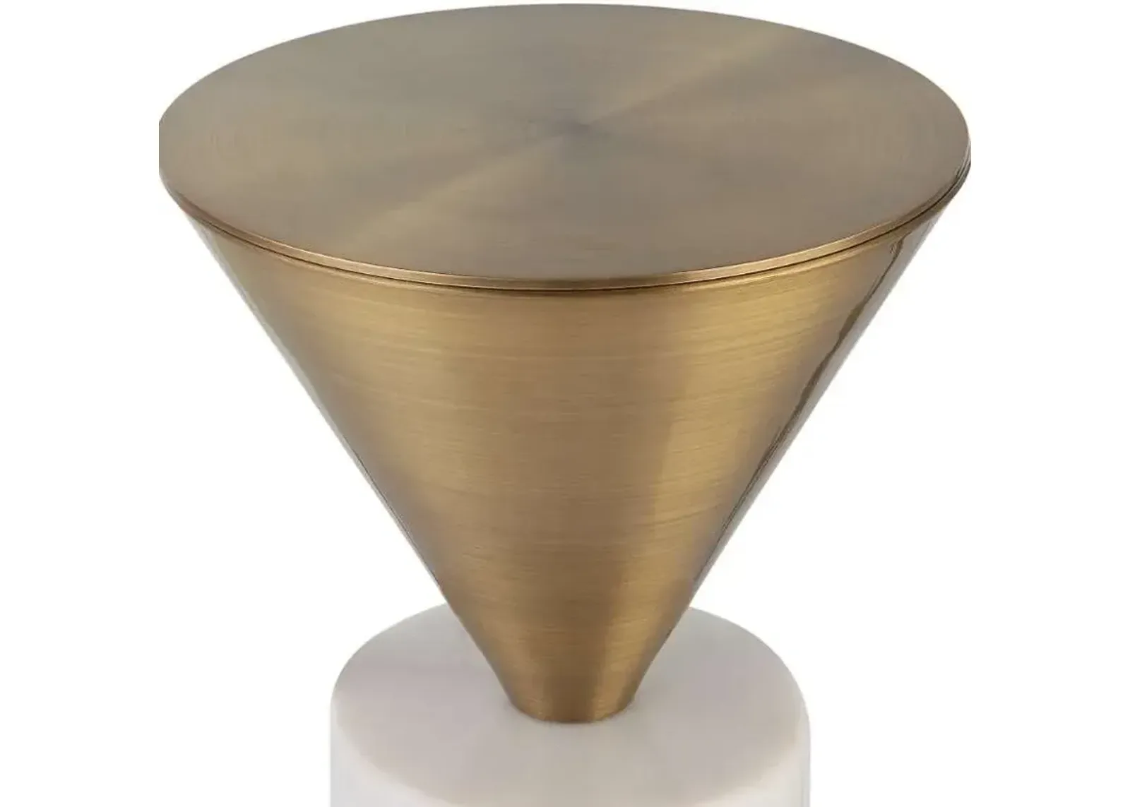 Uttermost Top Hat Brass/White Drink Table