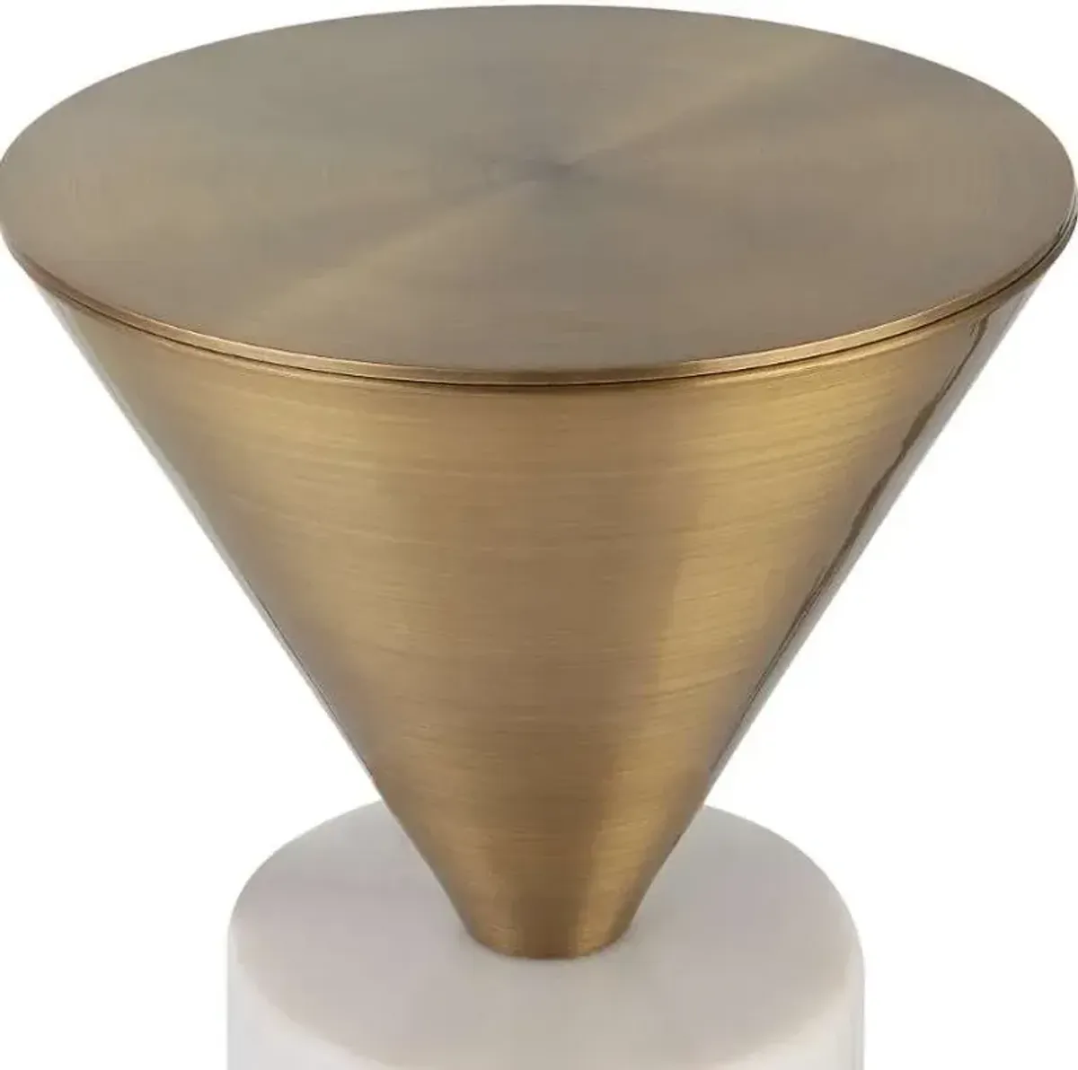 Uttermost Top Hat Brass/White Drink Table