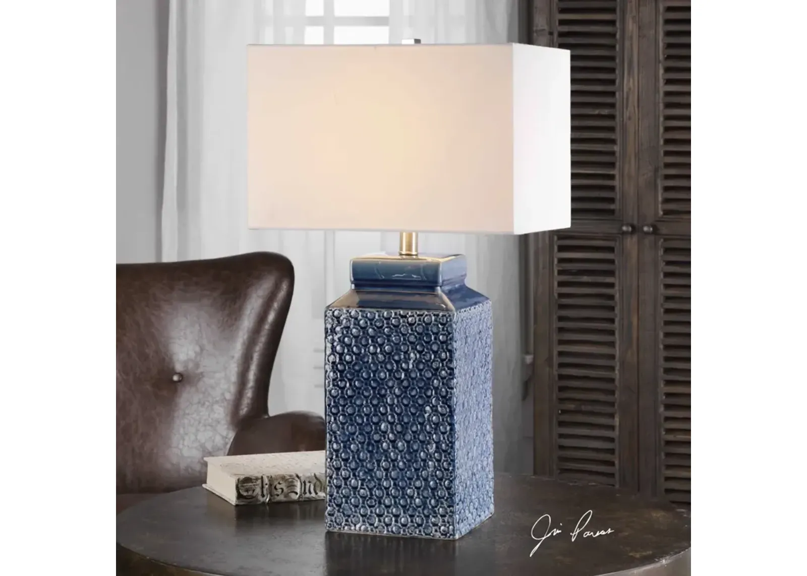 Uttermost Pero Sapphire Blue Table Lamp