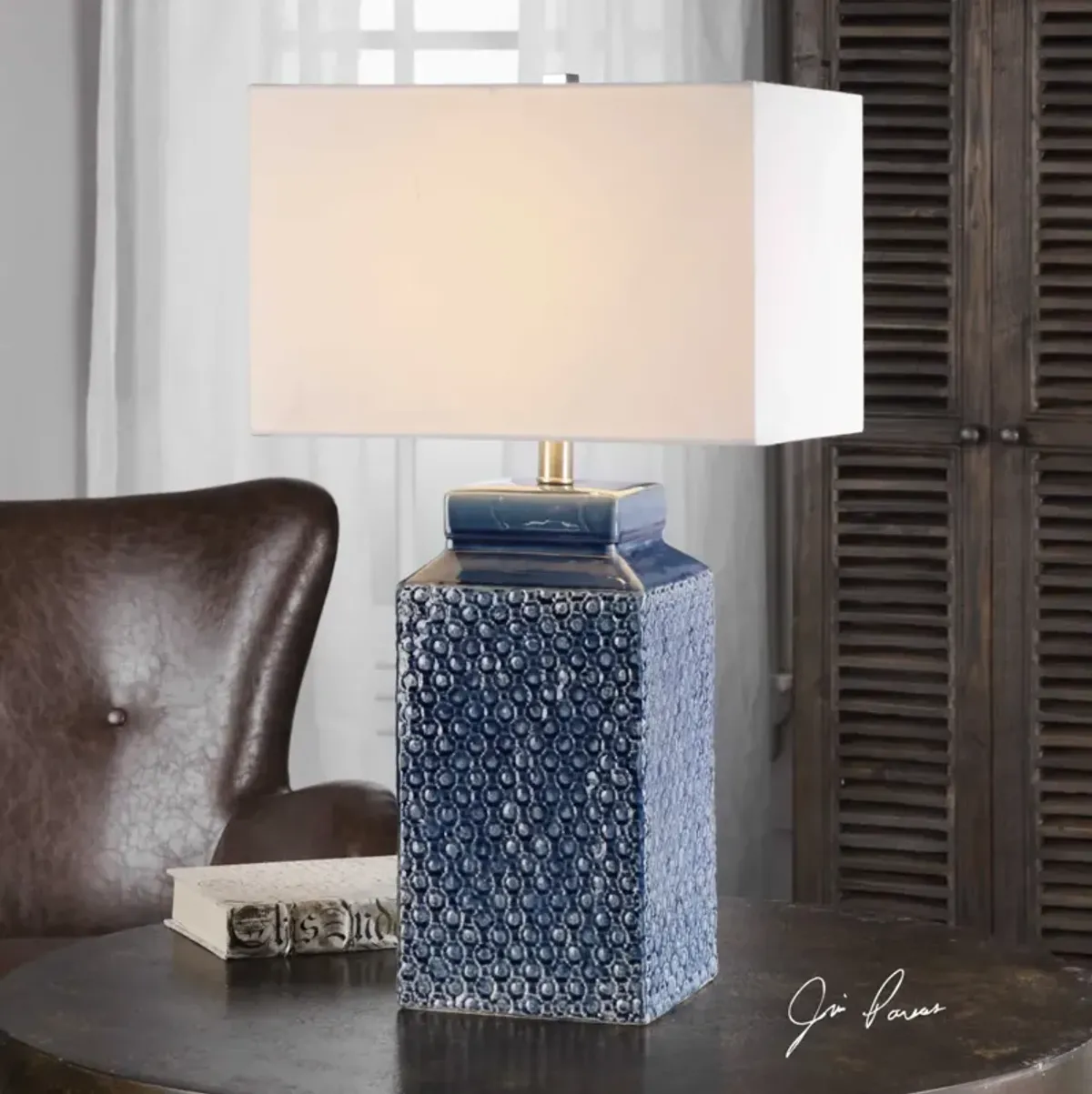 Uttermost Pero Sapphire Blue Table Lamp