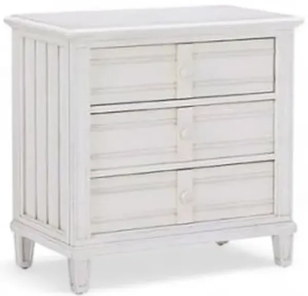 Palmetto Home Cane Bay White 3-Drawer Nightstand