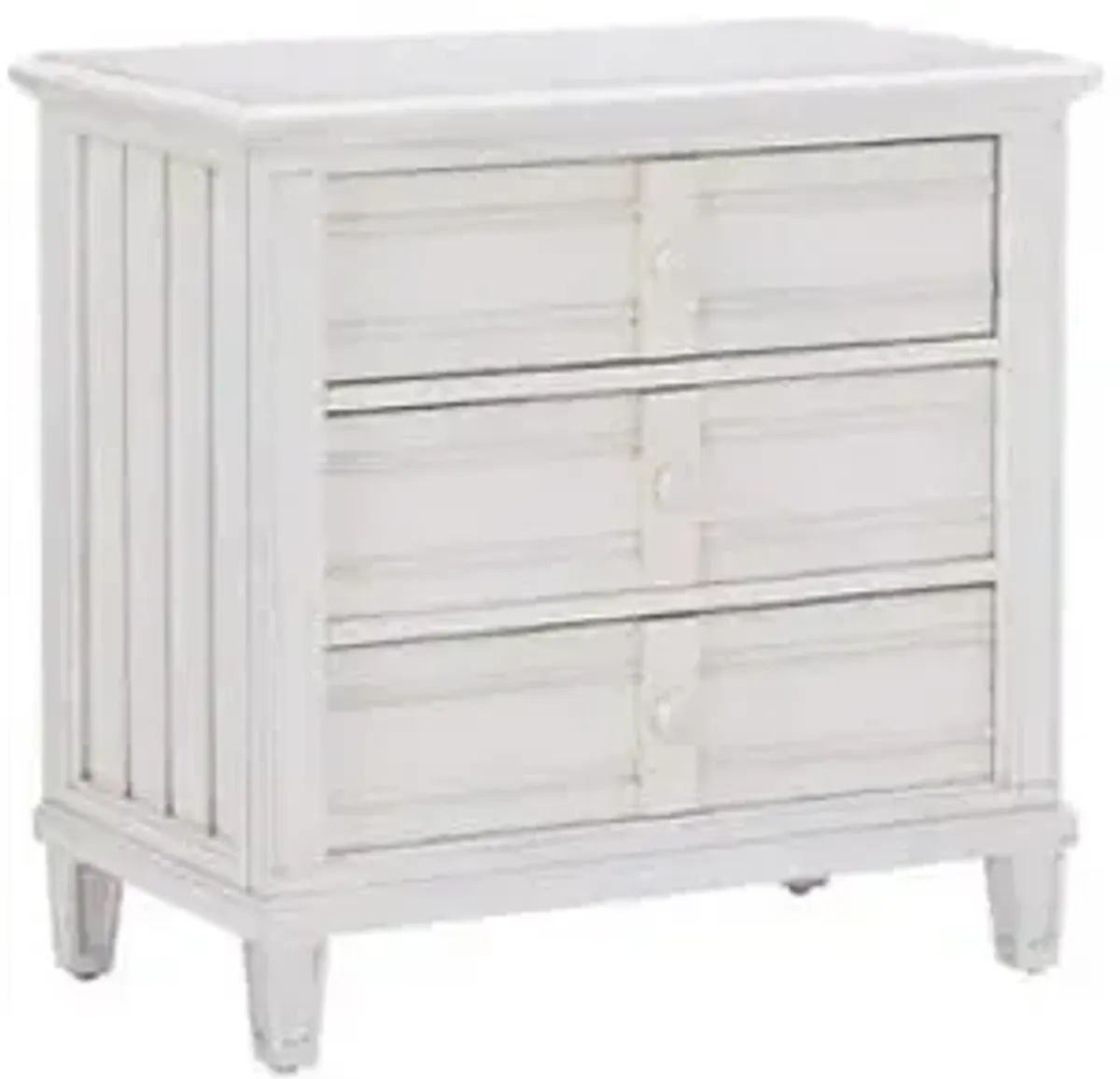 Palmetto Home Cane Bay White 3-Drawer Nightstand