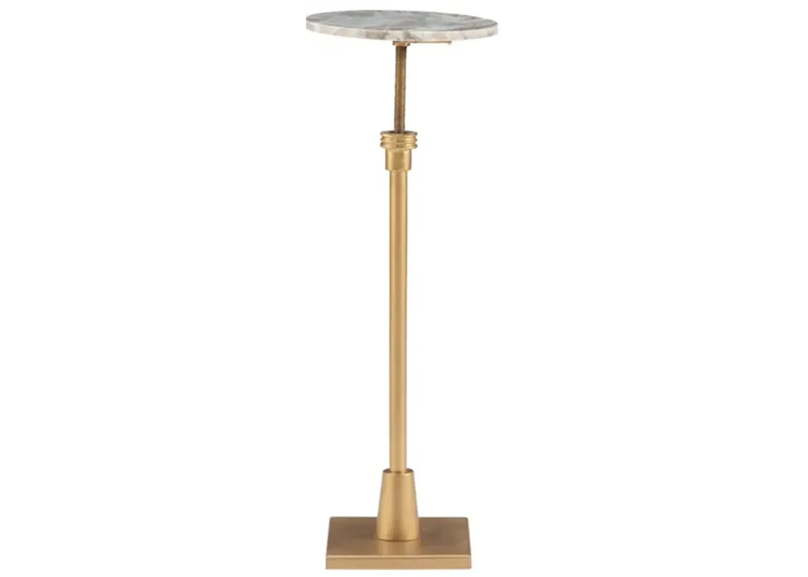 Powell Amyn Adjustable Drink Table Gold with Sandy Marble