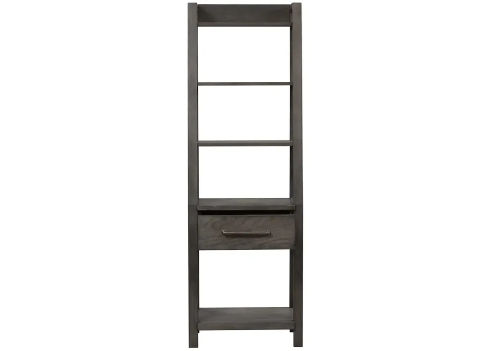 Liberty Furniture Modern Farmhouse Dusty Charcoal Leaning Bookcase