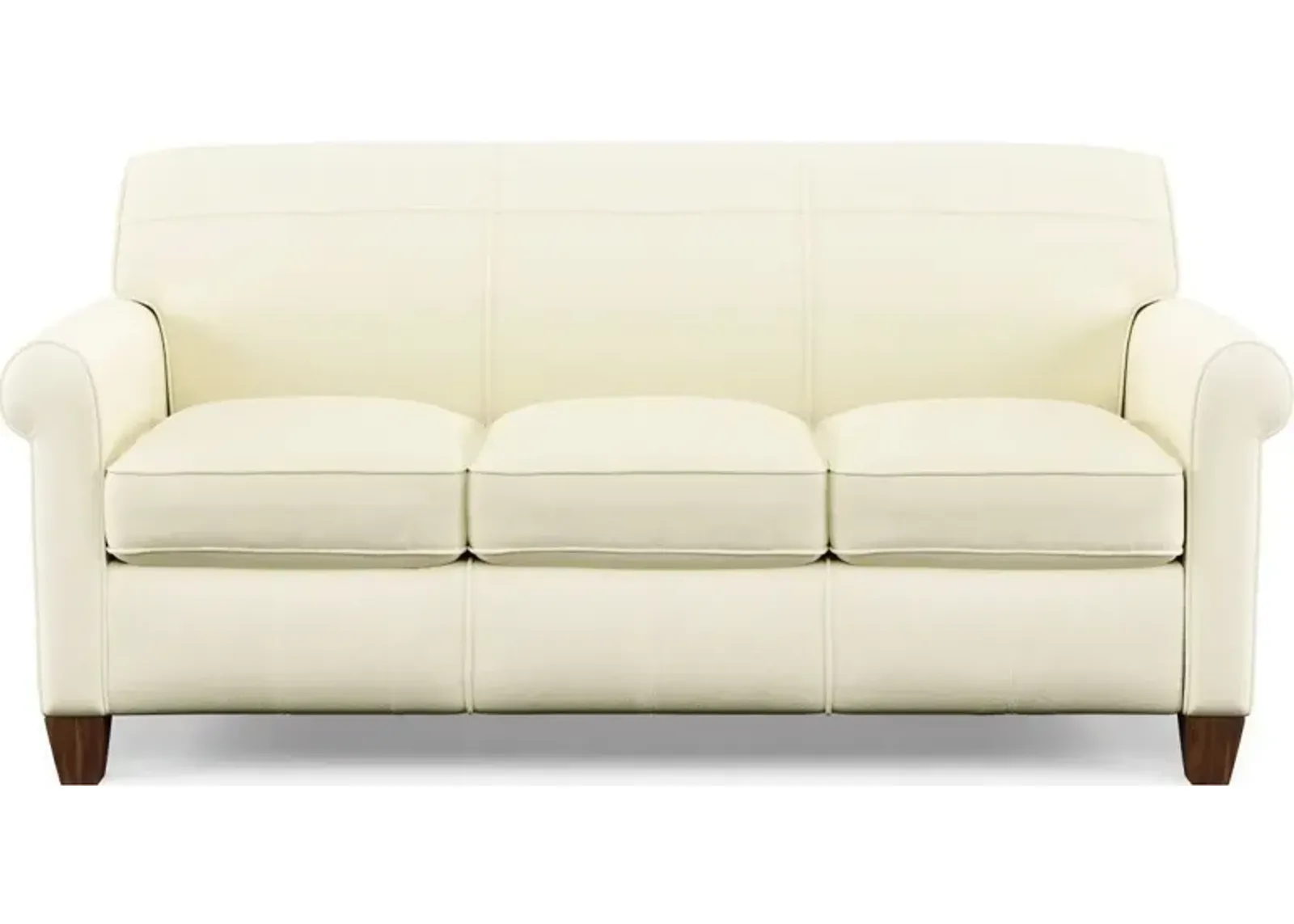 Flexsteel Dana Off-White Leather Sofa