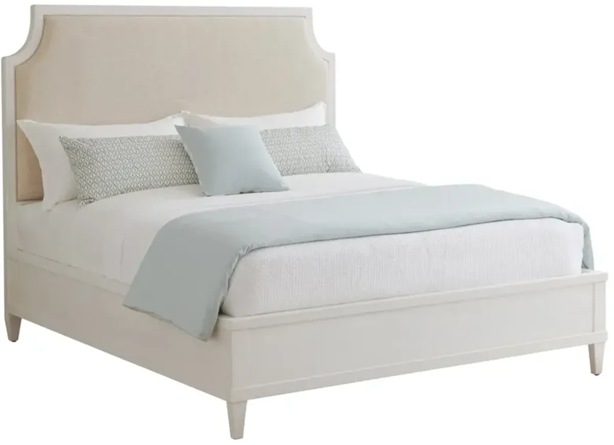 White Belle Isle Wood Frame Upholstered King Bed - Ocean Breeze