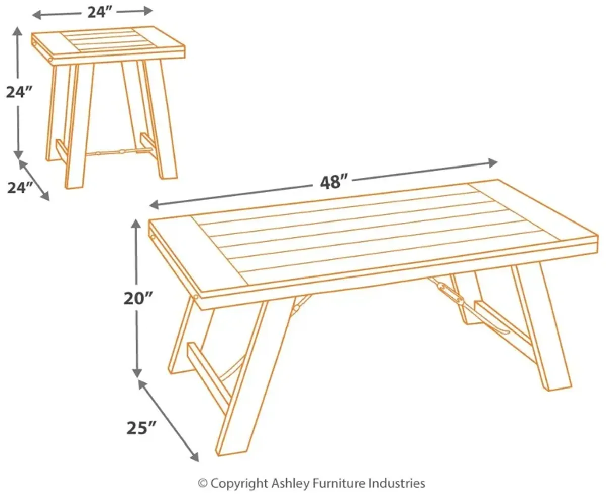 Ashley Noorbrook 3-Piece Black Occasional Table