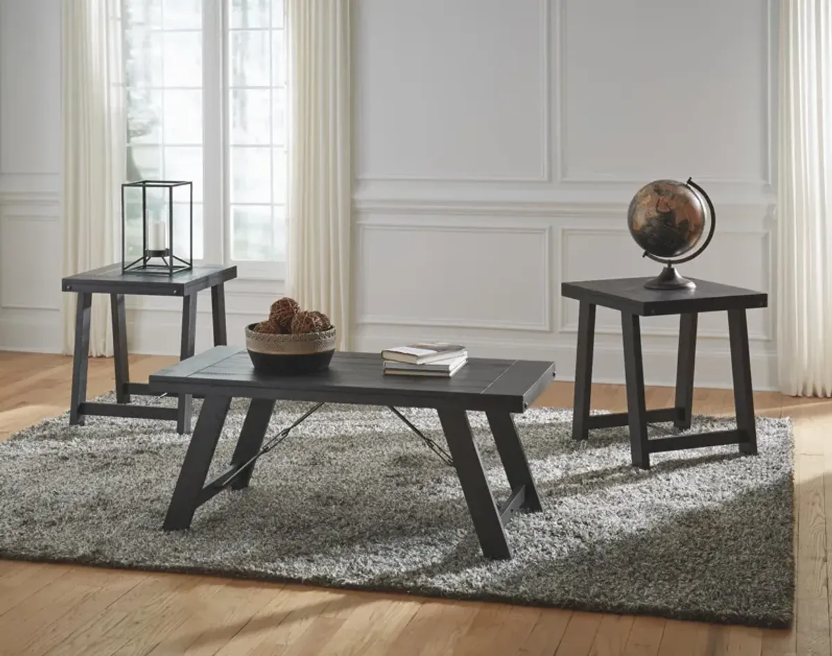 Ashley Noorbrook 3-Piece Black Occasional Table