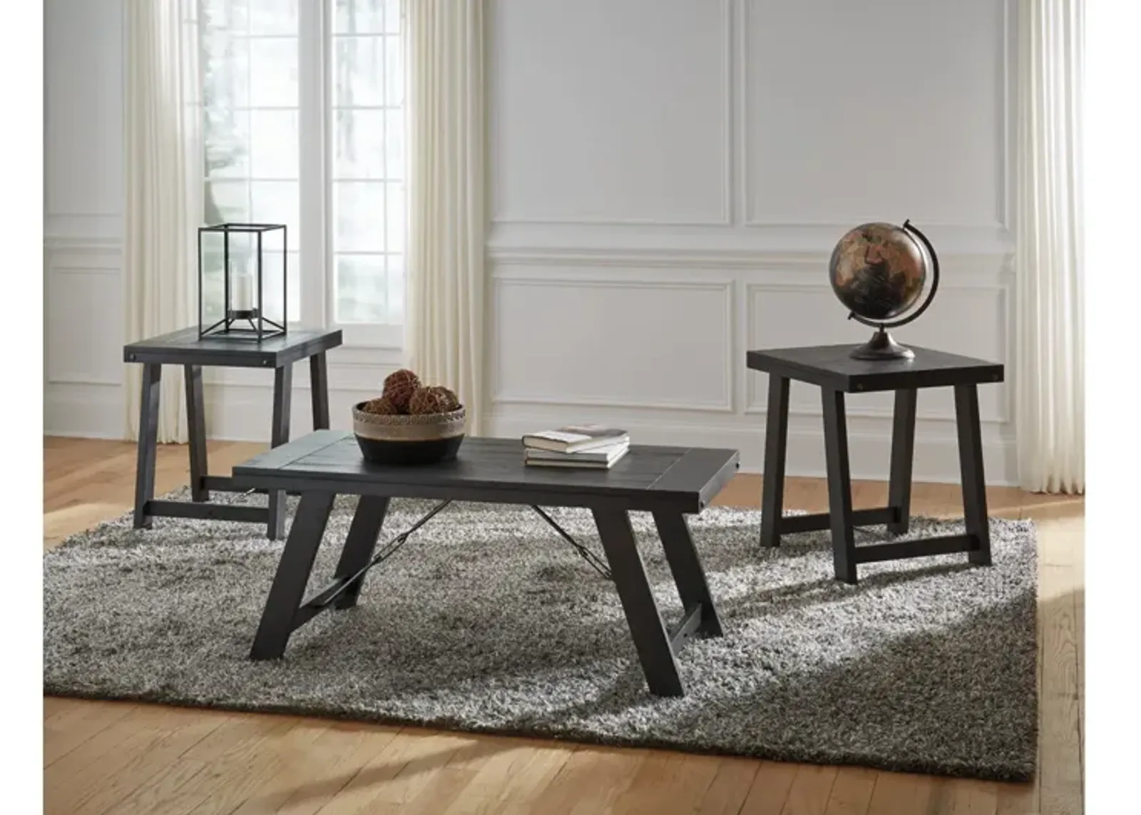 Ashley Noorbrook 3-Piece Black Occasional Table