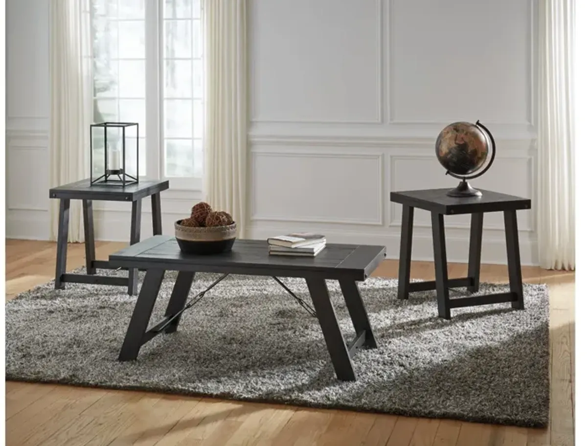 Ashley Noorbrook 3-Piece Black Occasional Table