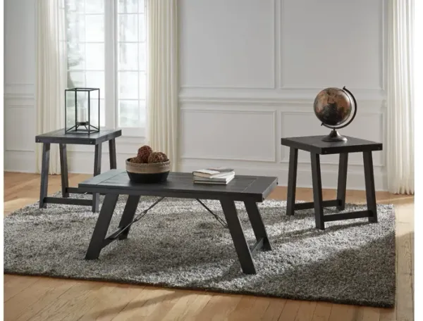 Ashley Noorbrook 3-Piece Black Occasional Table