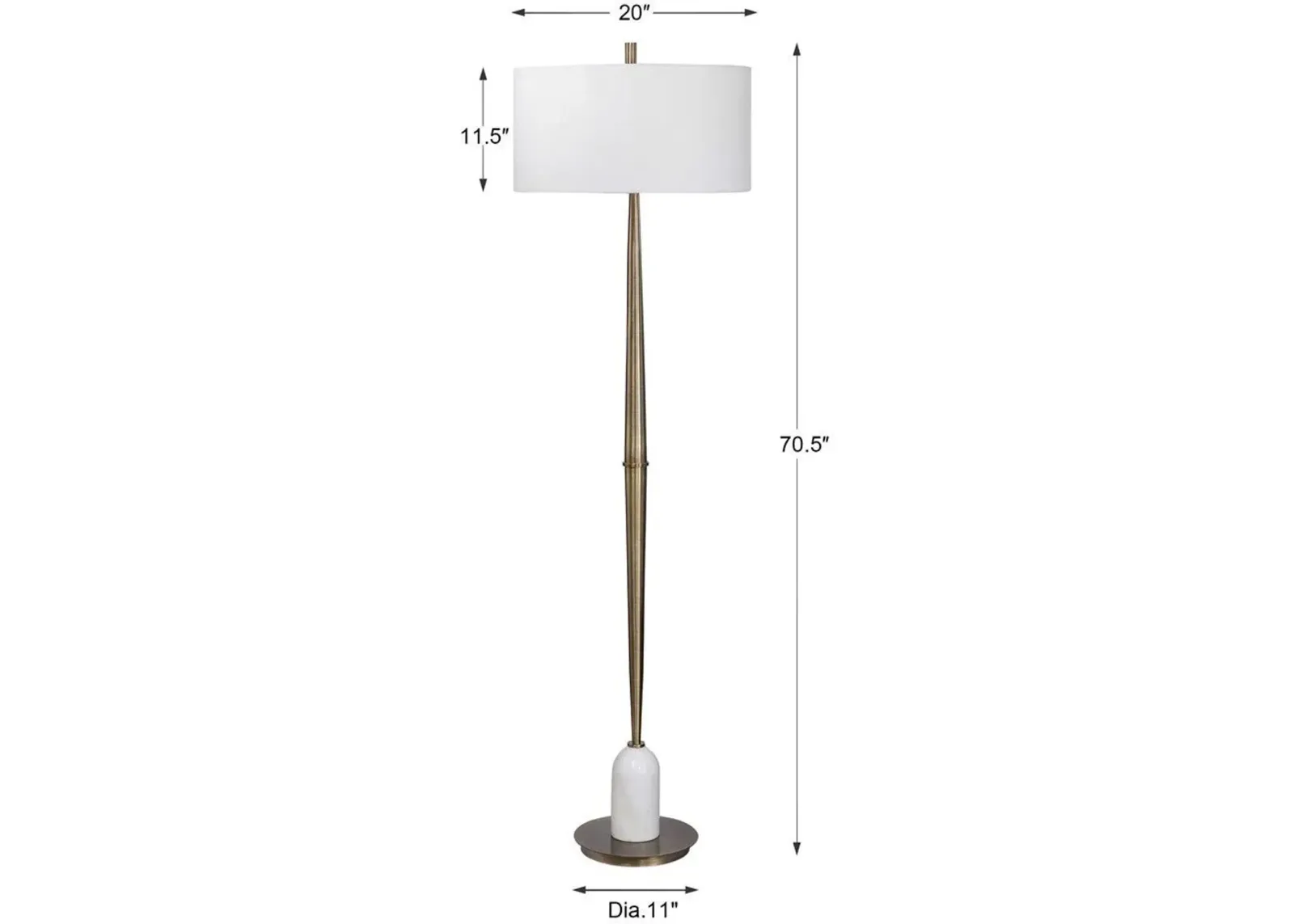 Uttermost Minette Antique Brass Floor Lamp