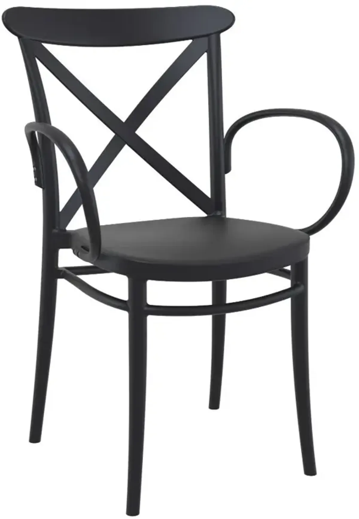 Cross XL Resin Outdoor Arm Patio Chair Black