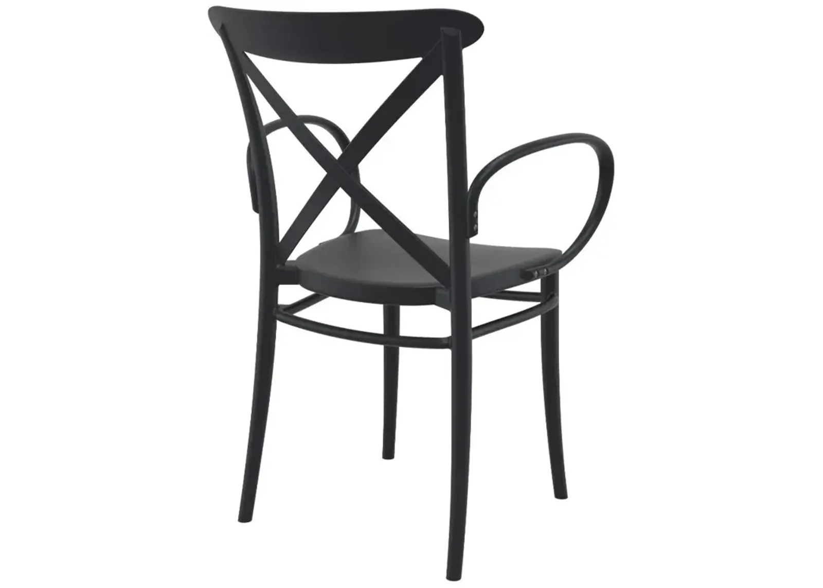 Cross XL Resin Outdoor Arm Patio Chair Black