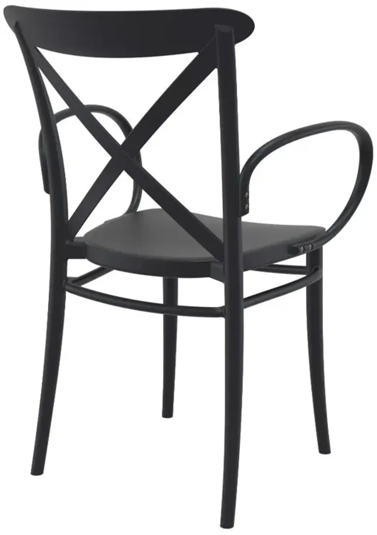 Cross XL Resin Outdoor Arm Patio Chair Black