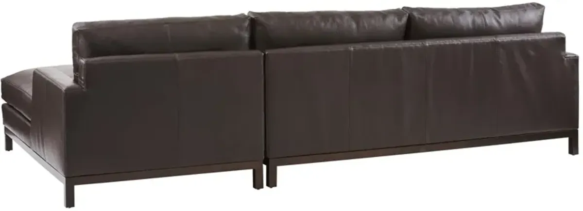 Barclay Butera Upholstery by Barclay Butera Horizon 110 Inch Traditional Leather Right Facing Sectional Brown