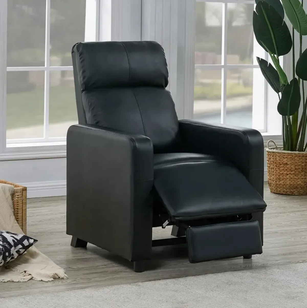 Coaster Toohey Upholstered Home Theater Push Back Recliner Black