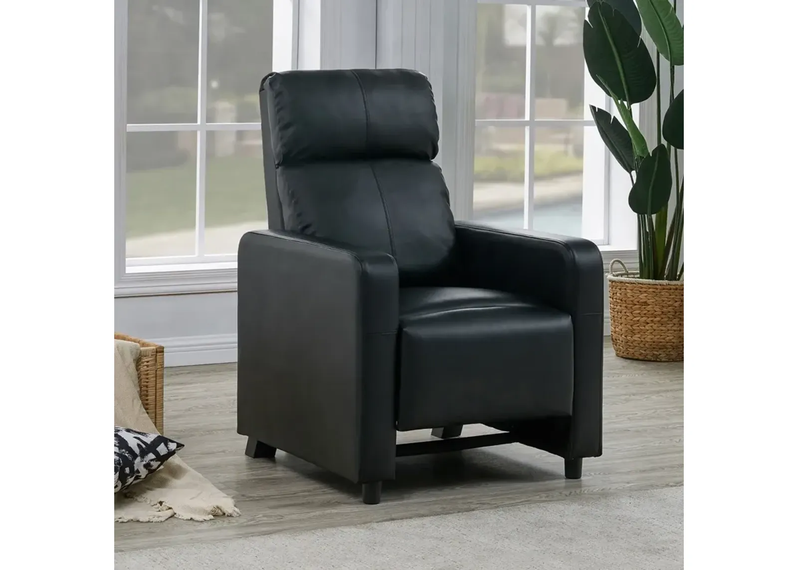 Coaster Toohey Upholstered Home Theater Push Back Recliner Black