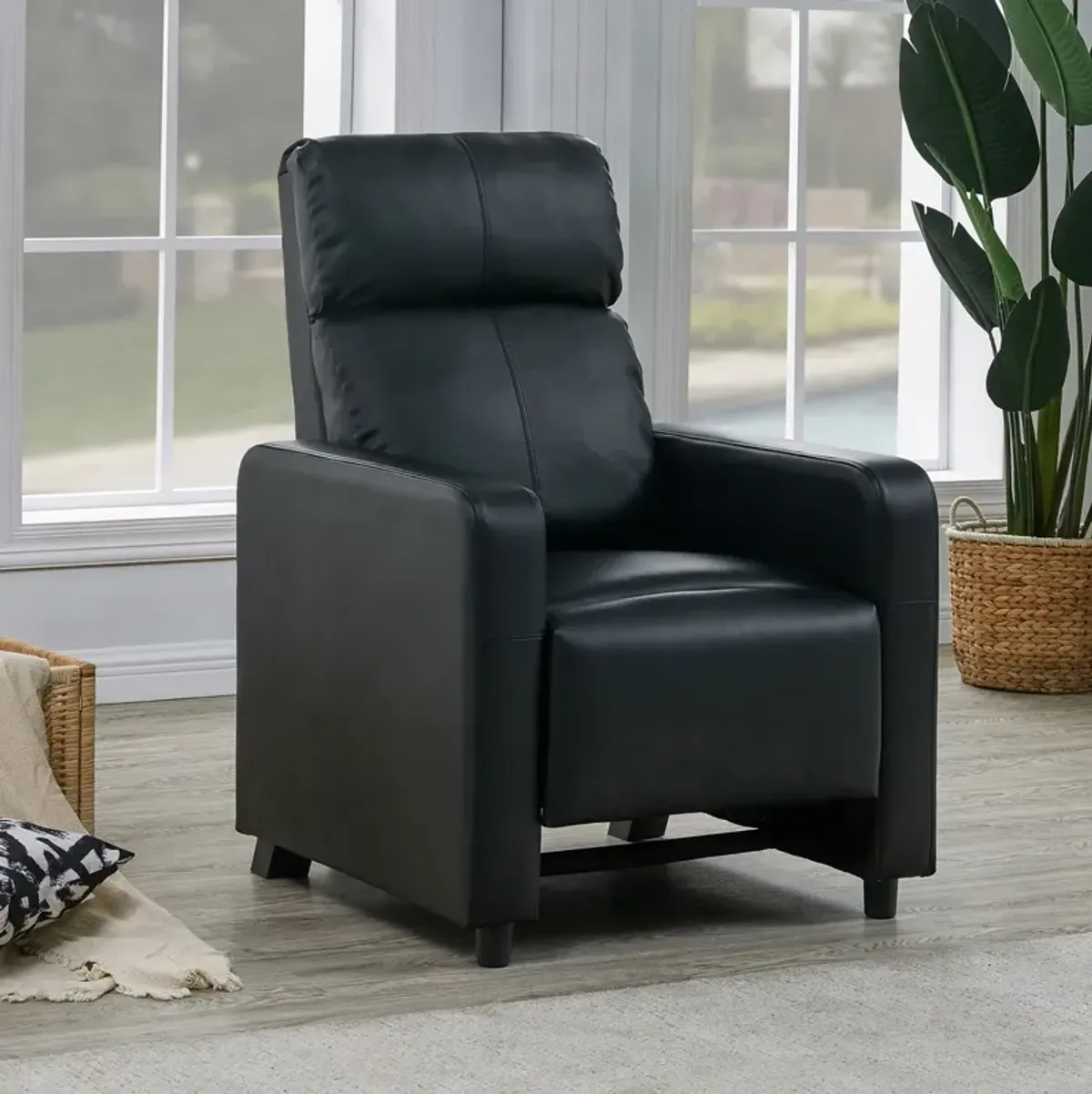 Coaster Toohey Upholstered Home Theater Push Back Recliner Black