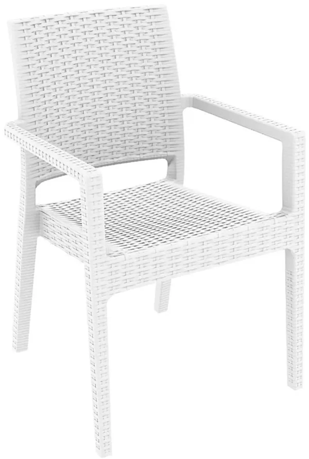 Compamia Ibiza Resin Wickerlook Dining Arm Chair White