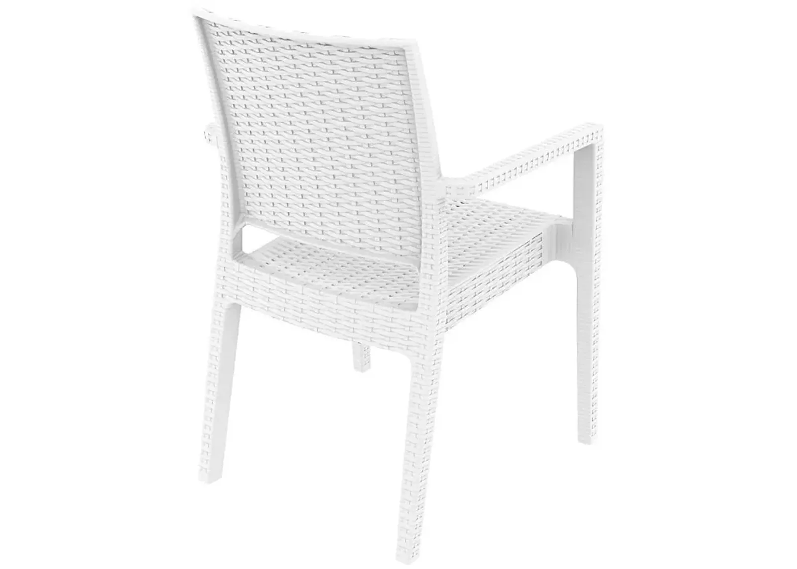 Compamia Ibiza Resin Wickerlook Dining Arm Chair White