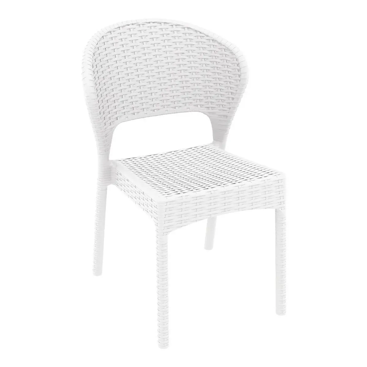 Compamia Daytona Wickerlook Square Outdoor Dining Set 5-Piece White with Side Chairs