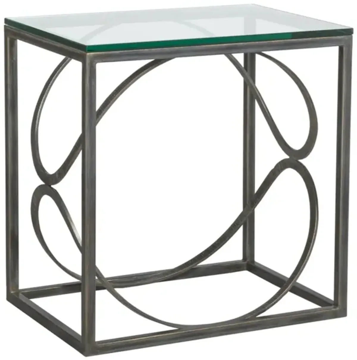 Artistica Home by Lexington Metal Designs Ellipse 18 Inch Rectangular Metal End Table Iron Gray