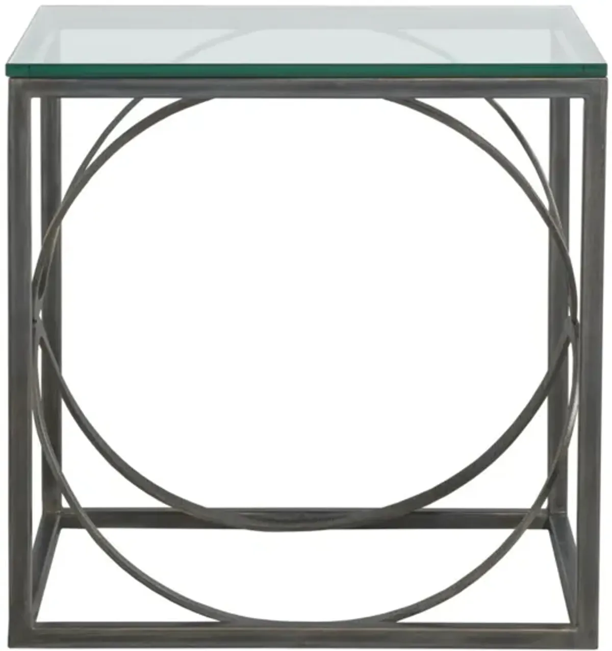 Artistica Home by Lexington Metal Designs Ellipse 18 Inch Rectangular Metal End Table Iron Gray