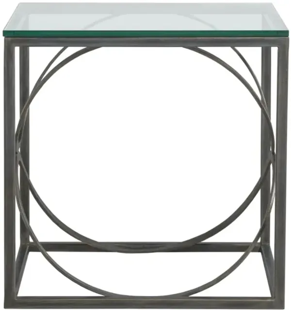 Artistica Home by Lexington Metal Designs Ellipse 18 Inch Rectangular Metal End Table Iron Gray