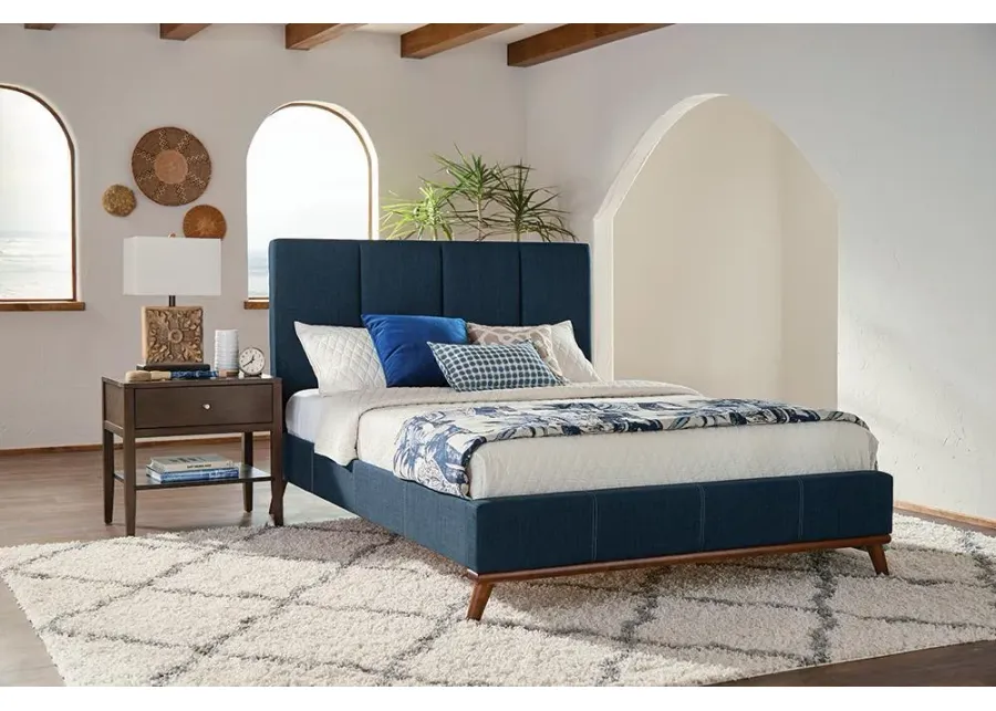 CHARITY UPHOLSTERED FULL BED BLUE