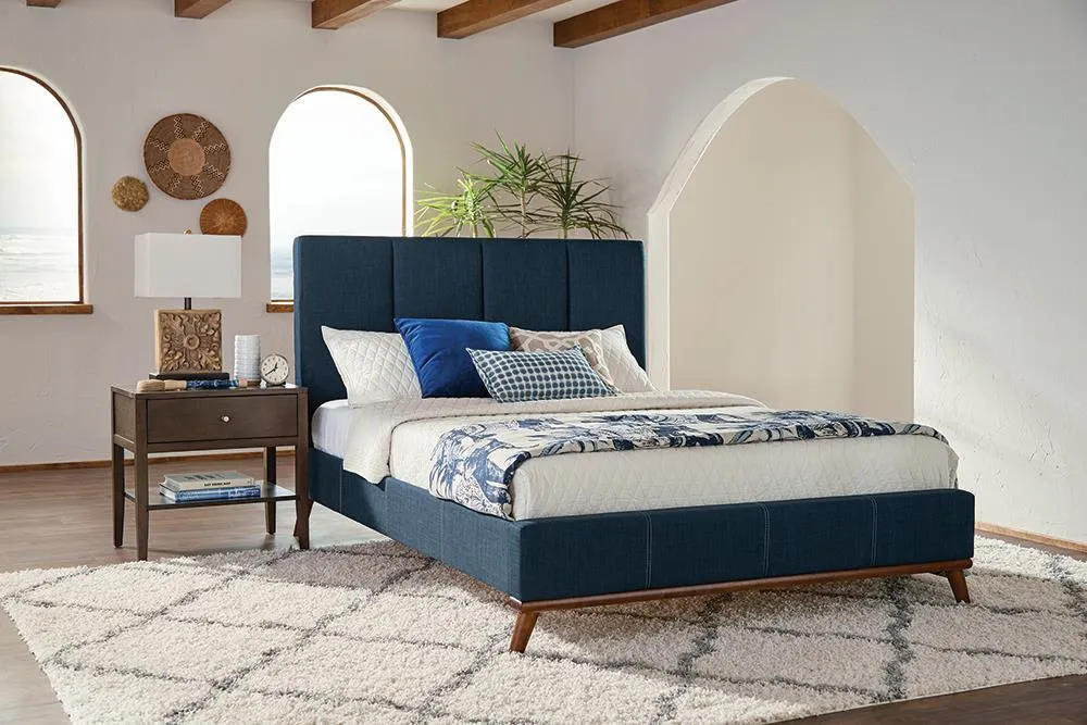 CHARITY UPHOLSTERED FULL BED BLUE