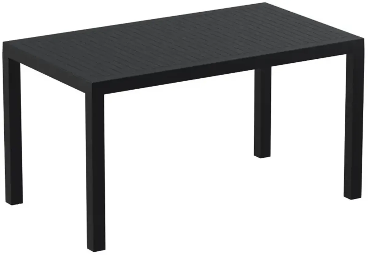 Compamia 55 Inch Ares Resin Rectangle Outdoor Dining Table Black