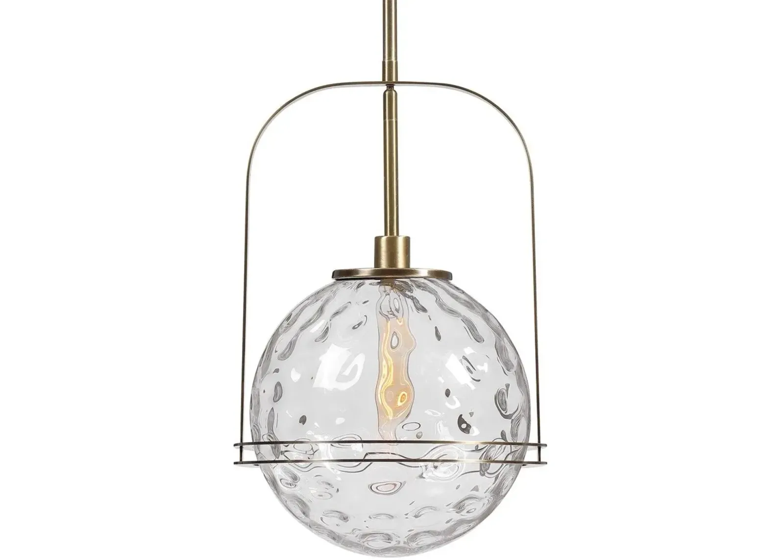 Uttermost Mimas Antique Brass 1-Light Globe Pendant