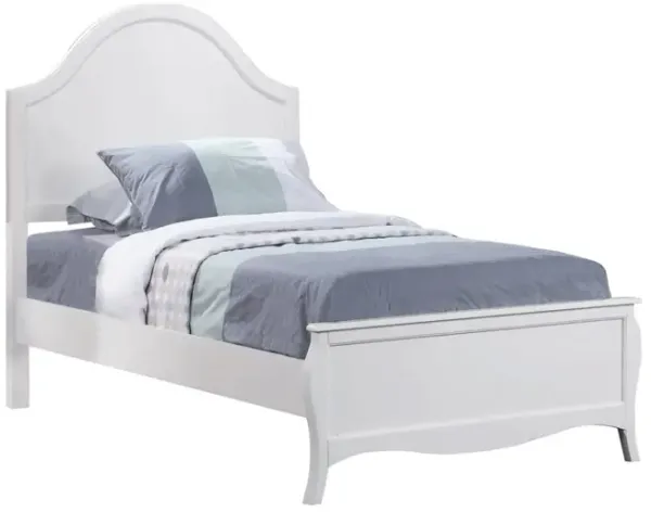 Dominique Wood Full Panel Bed Cream White