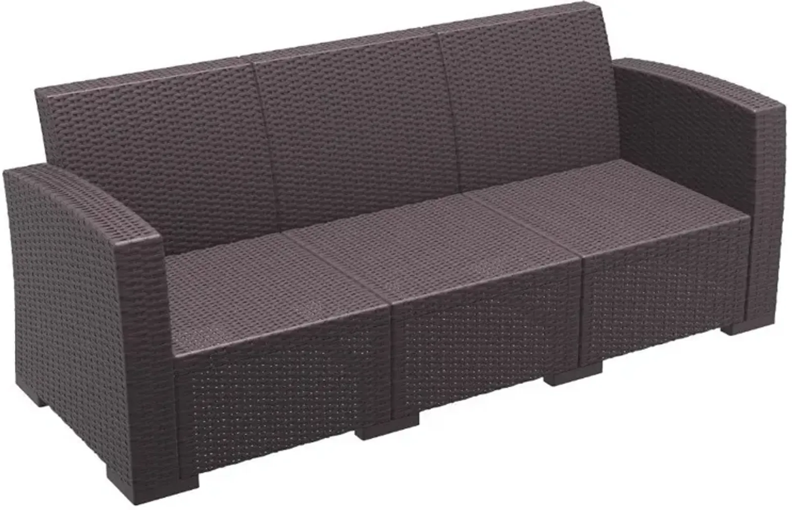 Compamia Monaco Resin Patio Sofa Brown with Sunbrella Natural Cushion