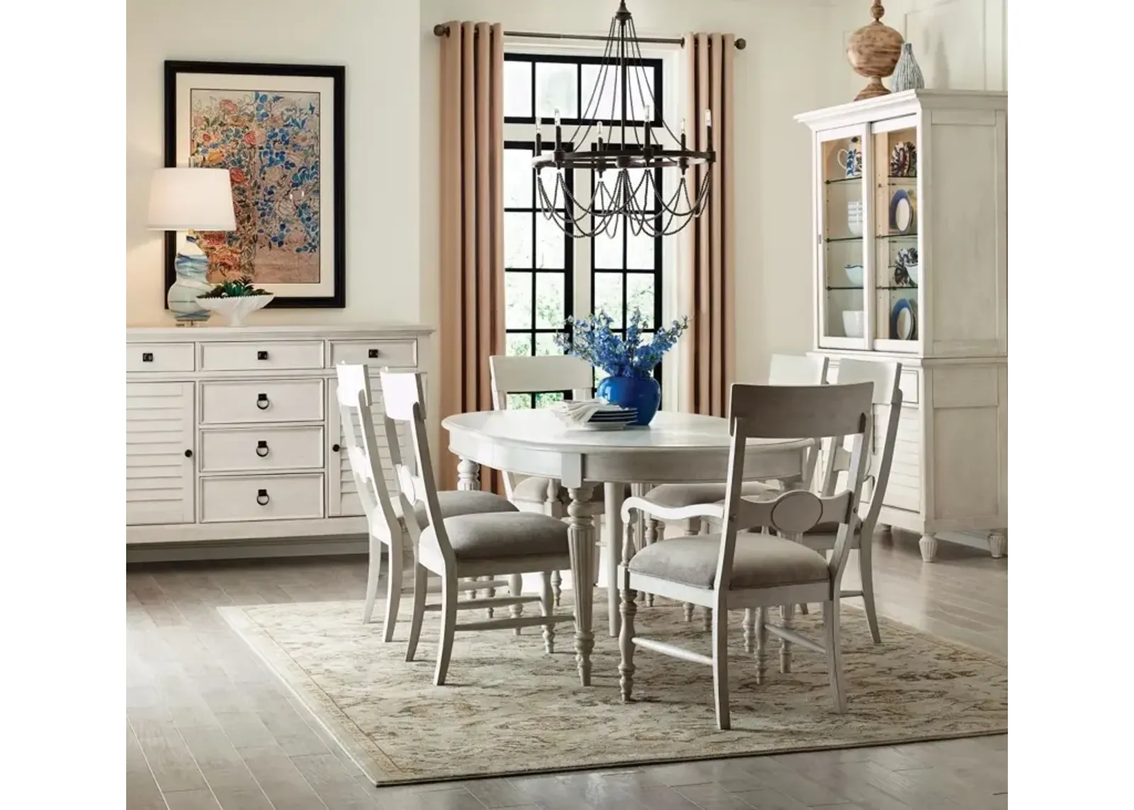 American Drew Grand Bay Egret Serene Oval Dining Table