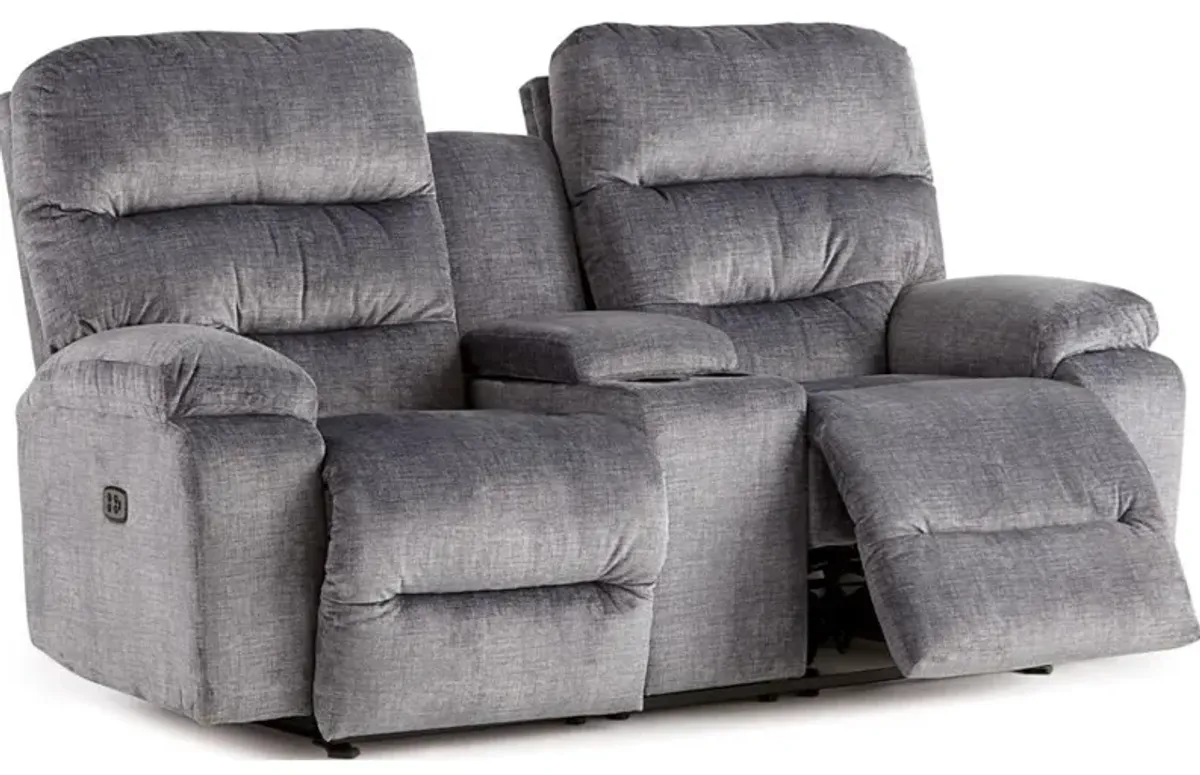 Best Home Ryson Stone Power Rocker Console Reclining Loveseat