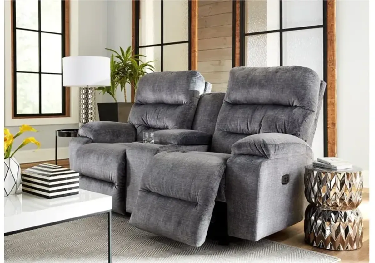 Best Home Ryson Stone Power Rocker Console Reclining Loveseat