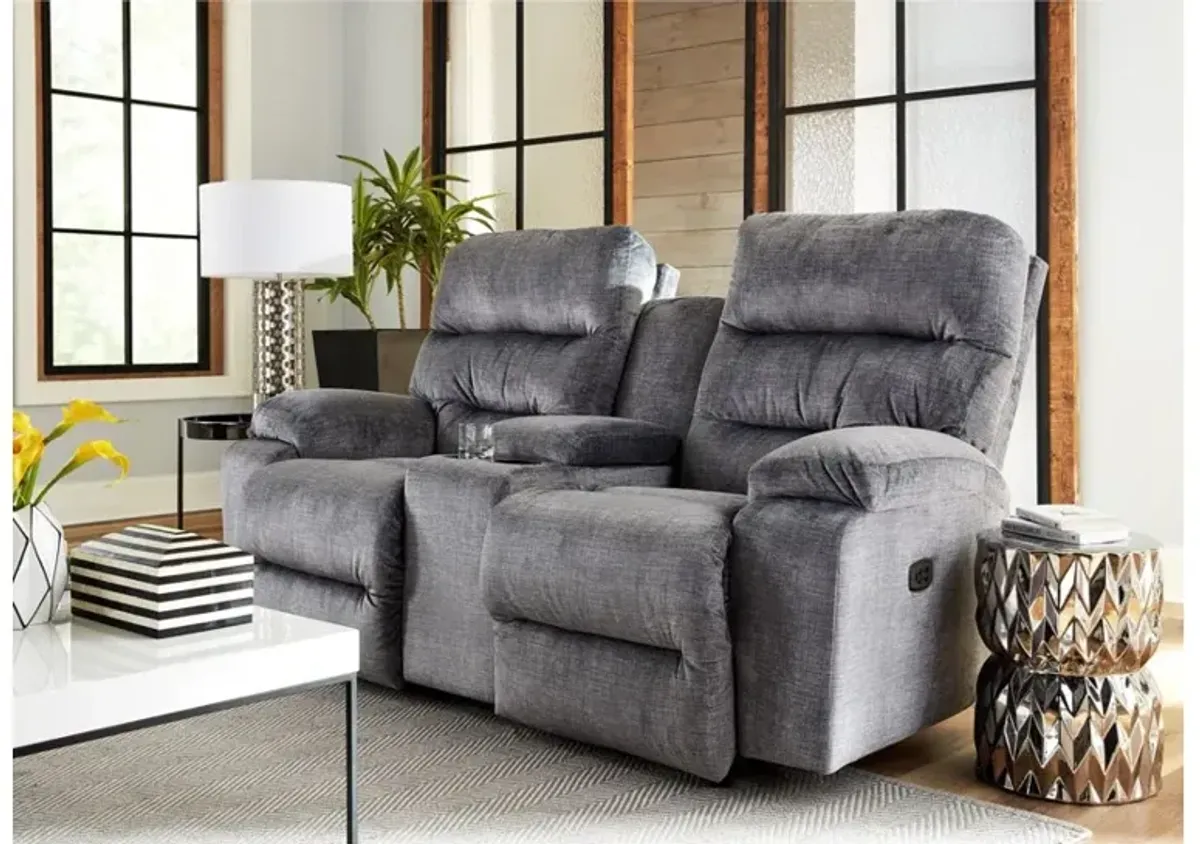 Best Home Ryson Stone Power Rocker Console Reclining Loveseat