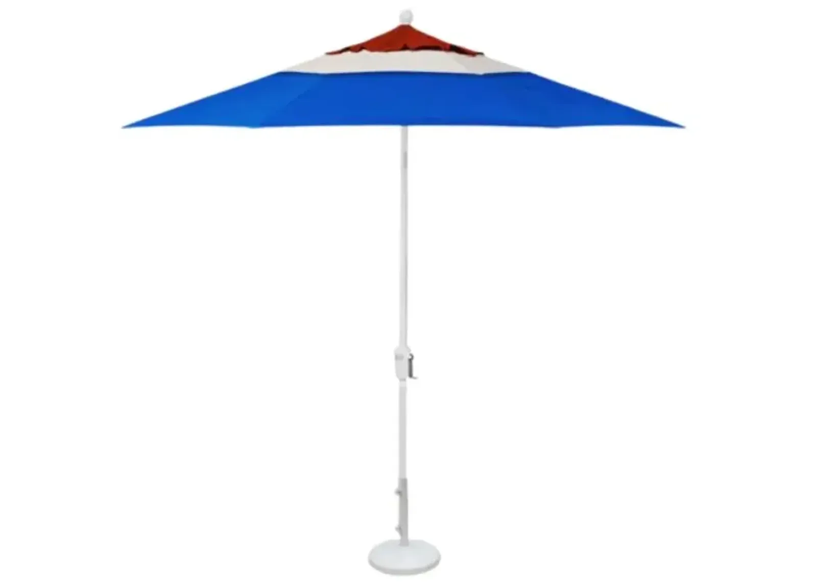 Treasure Garden Red/Vanilla/Cobalt 9' Octagon Push Button Tilt Outdoor Umbrella with White Finish