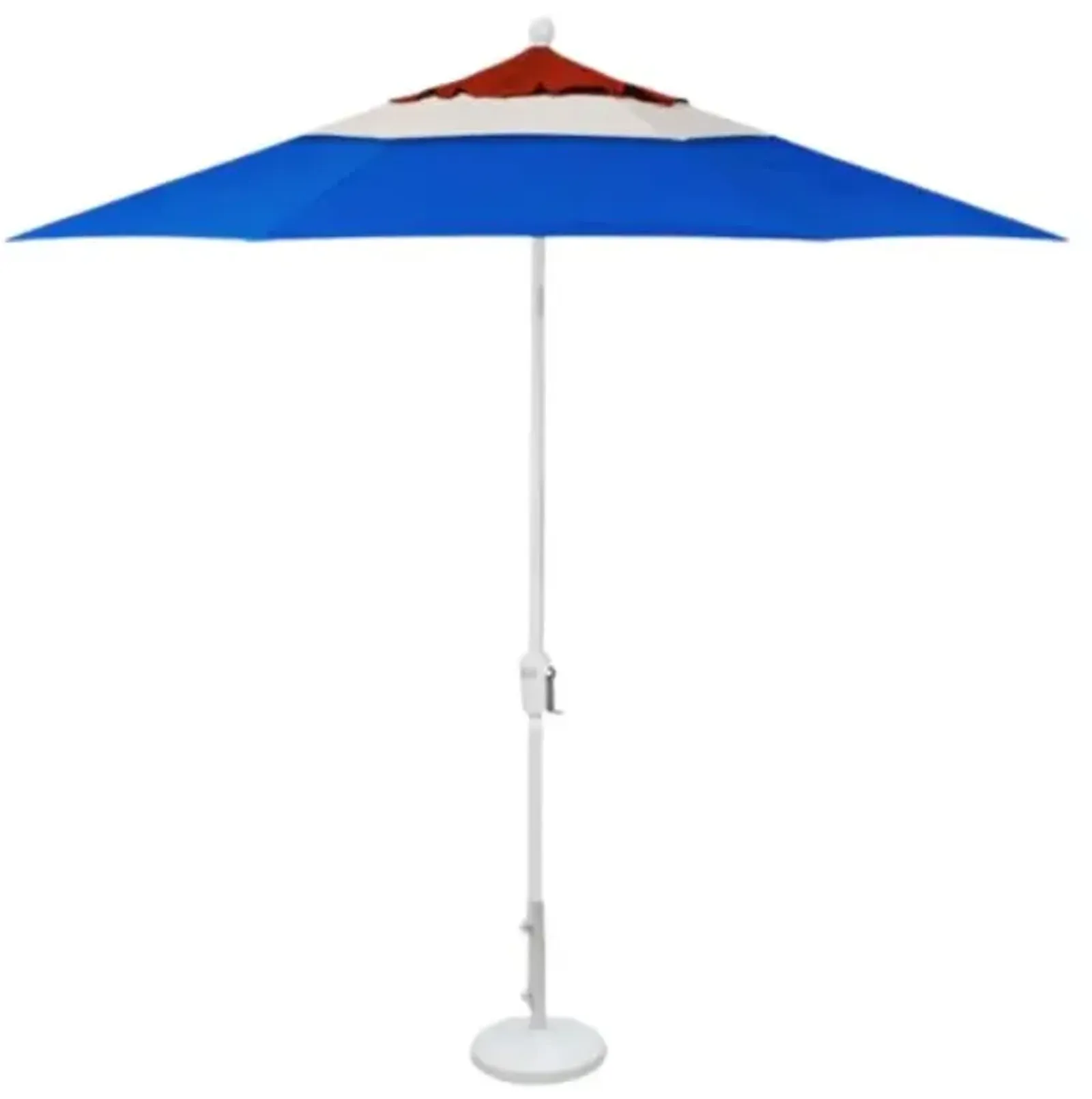 Treasure Garden Red/Vanilla/Cobalt 9' Octagon Push Button Tilt Outdoor Umbrella with White Finish