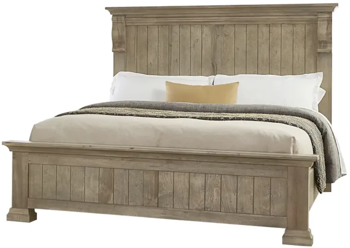 Vaughan-Bassett Carlisle Corbel Natural Grey King Headboard