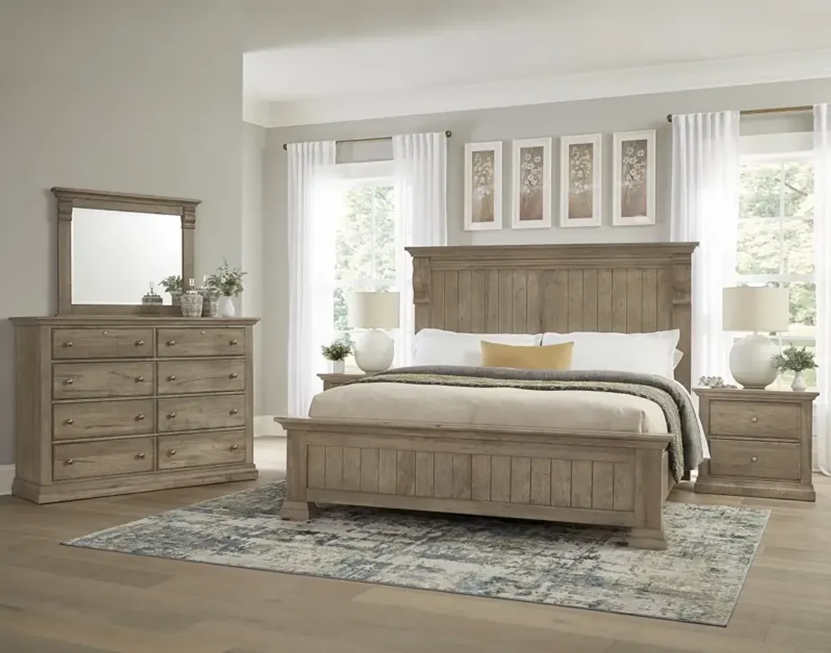 Vaughan-Bassett Carlisle Corbel Natural Grey King Headboard