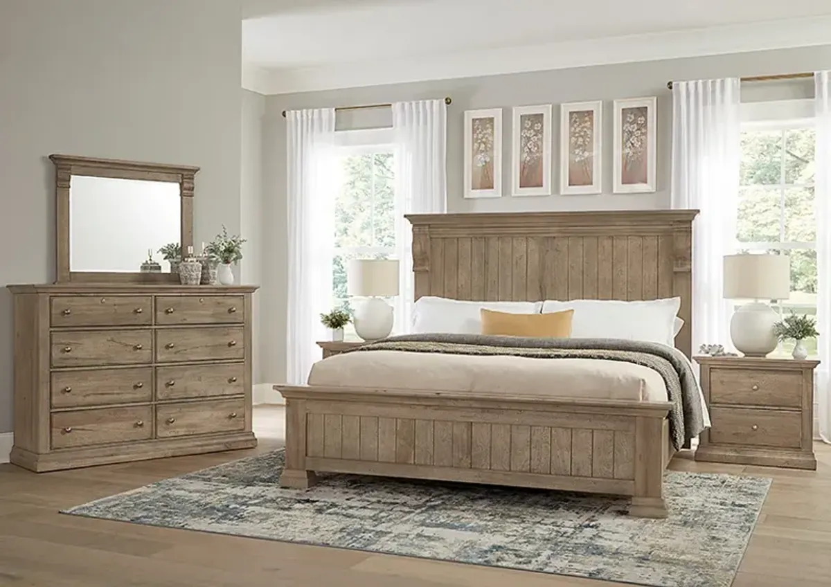 Vaughan-Bassett Carlisle Corbel Natural Grey King Headboard