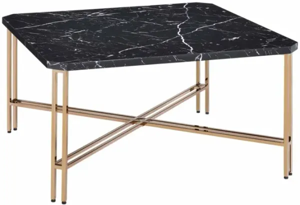 Steve Silver Daxton Cocktail Table With Faux Marbletop & Golden Champagne Finish