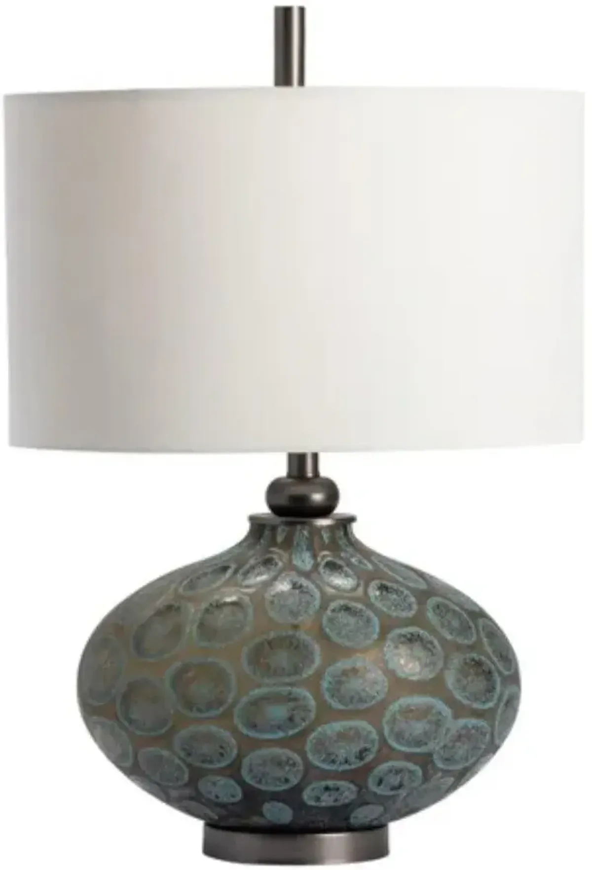 Crestview Simons Blue/Brown/White Table Lamp