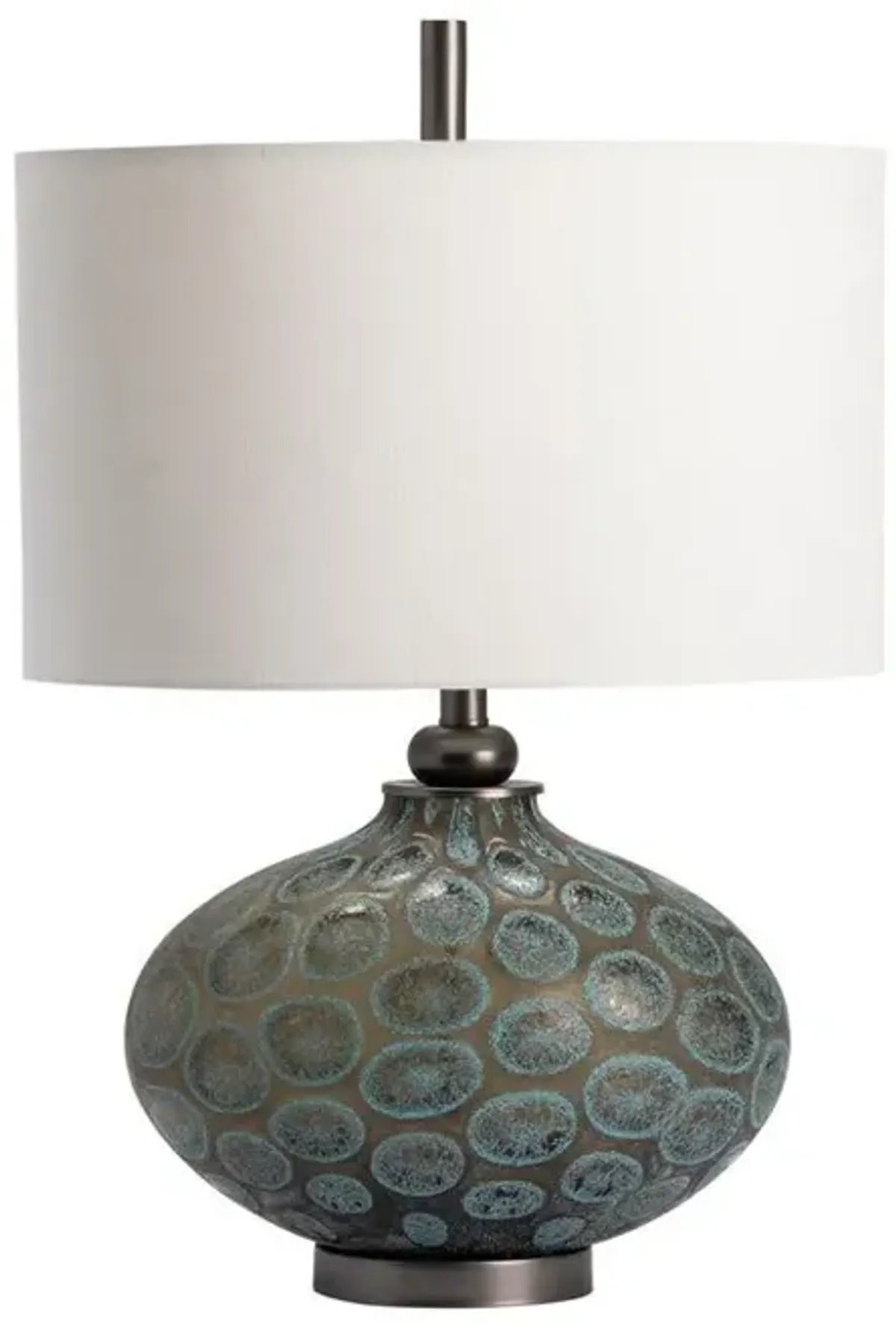 Crestview Simons Blue/Brown/White Table Lamp