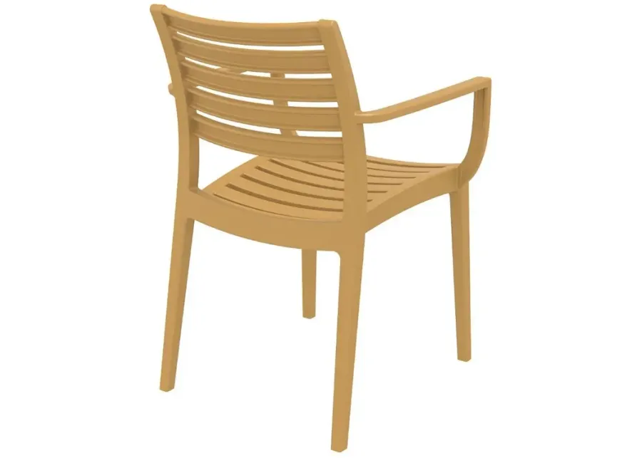 ARTEMIS OUTDOOR DINING ARM CHAIR TEAK BROWN